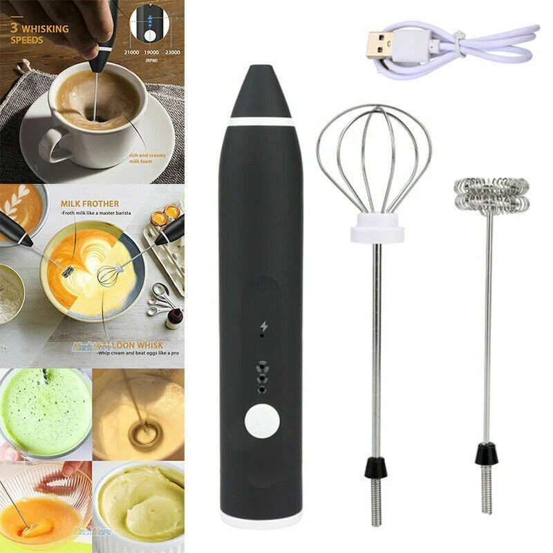 2-in-1 Rechargeable Coffee Beater & Electric Milk Frother