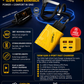 240W 2-in-1 Data Cable With Stand + 120W  Fast Charger 4-Port USB & USB-C PD Travel Adapter